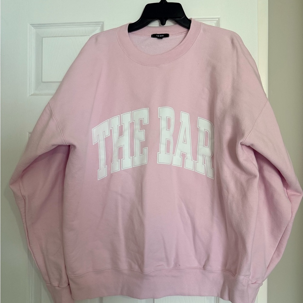 The Bar Light Pink Sweatshirt with White Label
